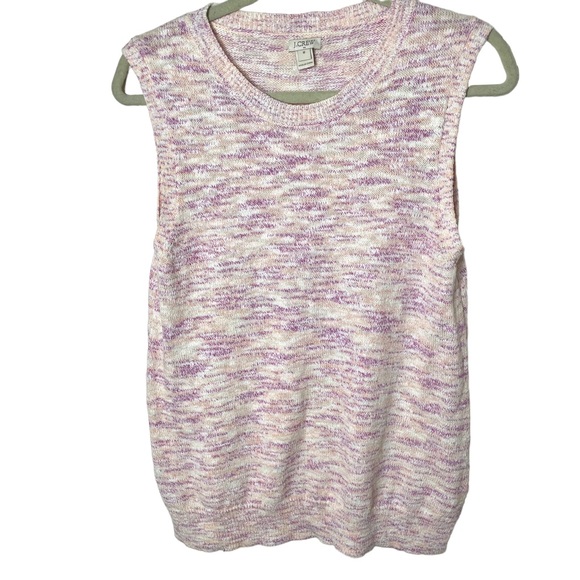J. Crew Factory Pink‎ Peach Linen Cotton Blend Sweater Vest in Size Medium - Picture 1 of 5